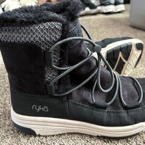 Ryka Echo Knit Slip-On Sneakers - Black/White - Women's 9